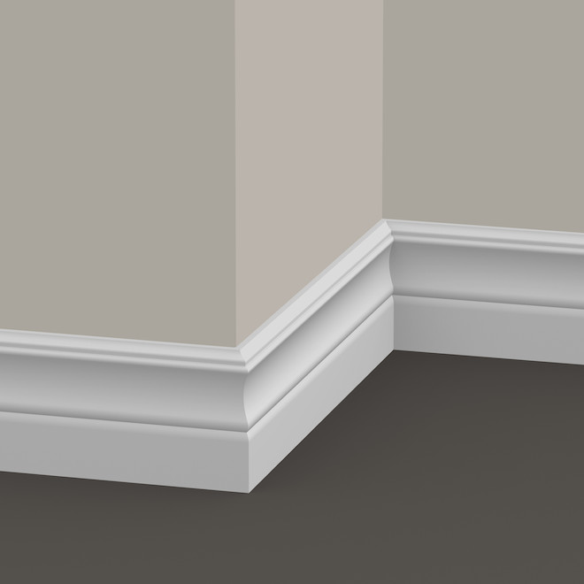 Metrie 19/32-in x 2 1/2-in x 8-ft White Primed MDF Baseboard