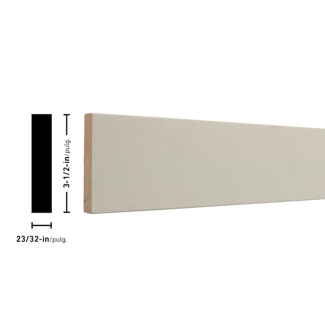 Metrie S4S Primed Whitewood 11/16-in x 3 1/2-in x 8-ft Board