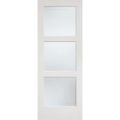 Metrie Shaker Primed Interior Door with 3-Lite White Laminated Glass - 24-in x 80-in