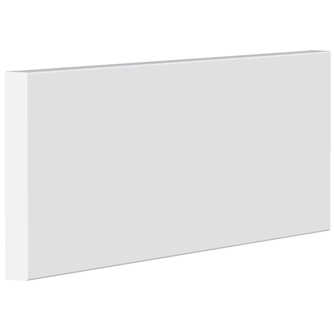 Metrie White PVC Baseboard 9/16-in x 4 1/4-in x 8-ft