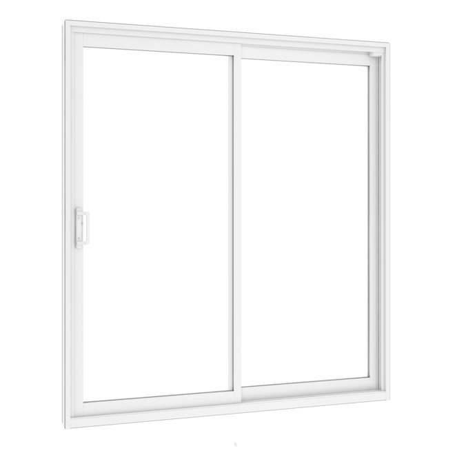 Metrie Patio Door White in Vinyl with Lefthand Opening - 72 x 80 x 7 ¼-in
