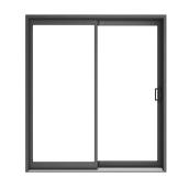 Porte patio Metrie en vinyle noir à ouverture coulissante vers la gauche, 7,25 x 72 x 81 po