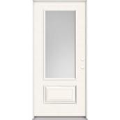 Metrie 32 x 80-in Steel 3/4-Lite Pearl Exterior Door with Left-Hand Inswing - Primed