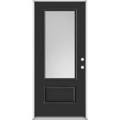 Metrie Exterior Steel Door with 3/4 Lite Lefthand Swing 36 x 80-in - Black