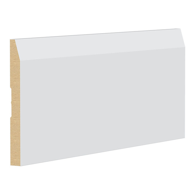 1/2" x 4 3/4" x 10' White Primed MDF Baseboard