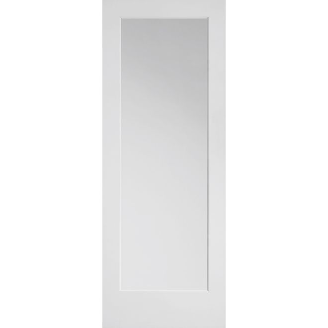 Metrie 30-in x 80-in 1-Lite Clear Glass Primed MDF French Interior Door