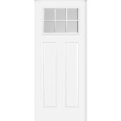 Metrie Exterior Steel Door with 1/4 Lite and 2 Panels Lefthand Swing 36 x 80-in - White