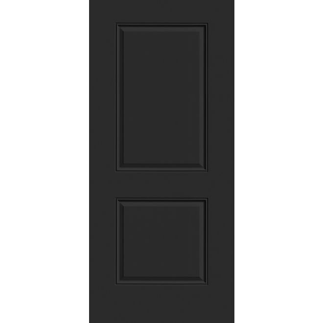 Metrie Exterior Steel Door with 2 Panels Righthand Swing 34 x 80-in - Black