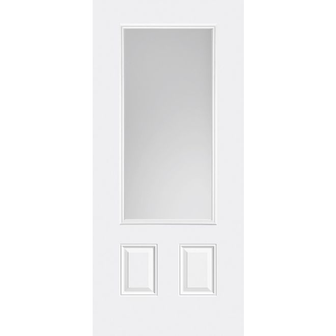 Metrie Exterior Steel Door with 3/4 Lite Righthand Swing 34 x 80-in - White
