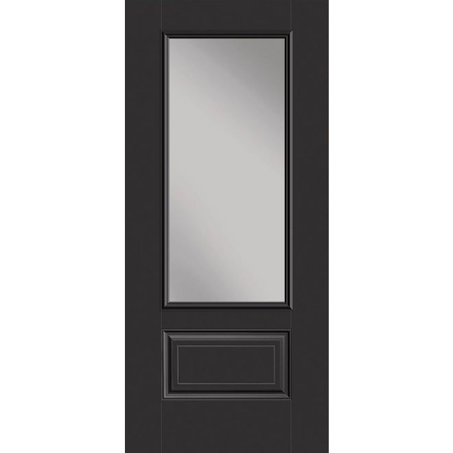 Metrie Exterior Steel Door with 3/4 Lite Lefthand Swing 34 x 80-in - Black