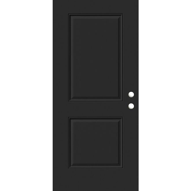 Metrie 1.75 x 36 x 80-in Black Steel 2-Panel Exterior Door - Right-Hand