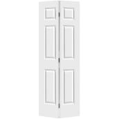 Porte pliante Metrie blanche apprêtée 6 panneaux 30 x 80 x 1 3/8 po