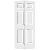 Porte pliante Metrie blanche apprêtée 6 panneaux 36 x 80 x 1 3/8 po