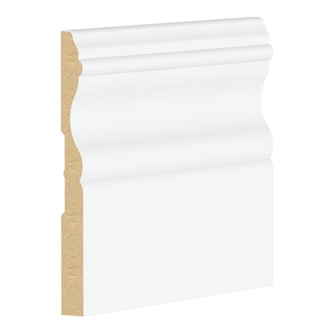 Metrie 3/8-in x 3 7/8-in x 12-ft Primed MDF Colonial Baseboard