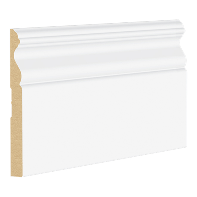 Metrie 5/8-in x 5 9/16-in x 12-ft Primed MDF Colonial Baseboard