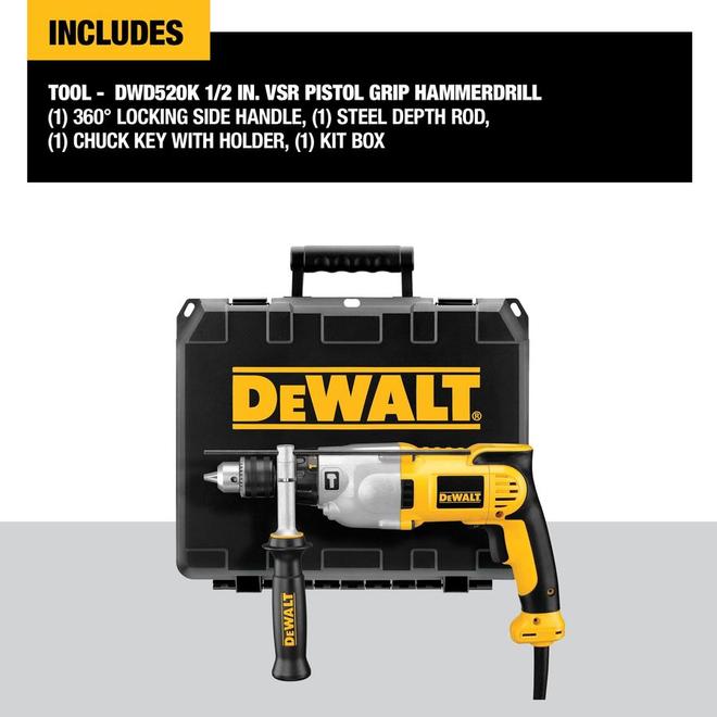 DEWALT 1/2-in 10 A Electric Hammerdrill DWD520