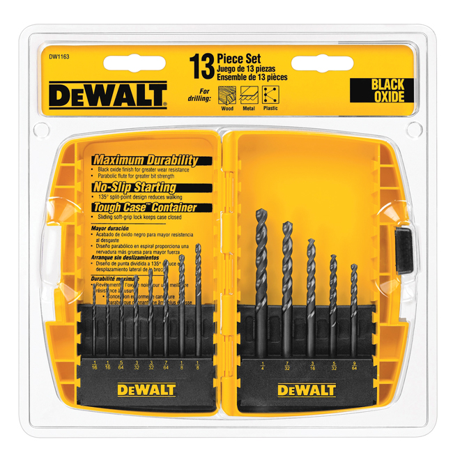 DEWALT Black and Gold Metal Drill Bits Set - 13-Piece - Black - 135-Degree Split Point