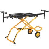 DEWALT Adjustable Black and Yellow Steel Rolling Mitre Saw Stand