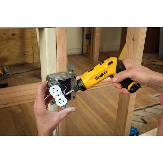 DeWalt 8-Volt Max 1/4-in Cordless Screwdriver Kit with Battery and Charger - 4-Amp Motor - Variable Speed