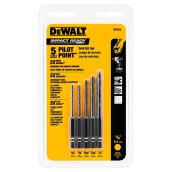 DEWALT Impact Ready Twist Drill Bit - 5-Piece Set - Pilot Point Tip - Hex Shank