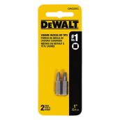 DEWALT Impact Ready Square Recess Bit Tips - #1 1-in - Hex Shank - Black - 2 Per Pack