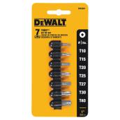DeWalt 7-Piece Torx Screwdriver Bit Set - S2 Modified Steel - Extra Strength - Various Sizes