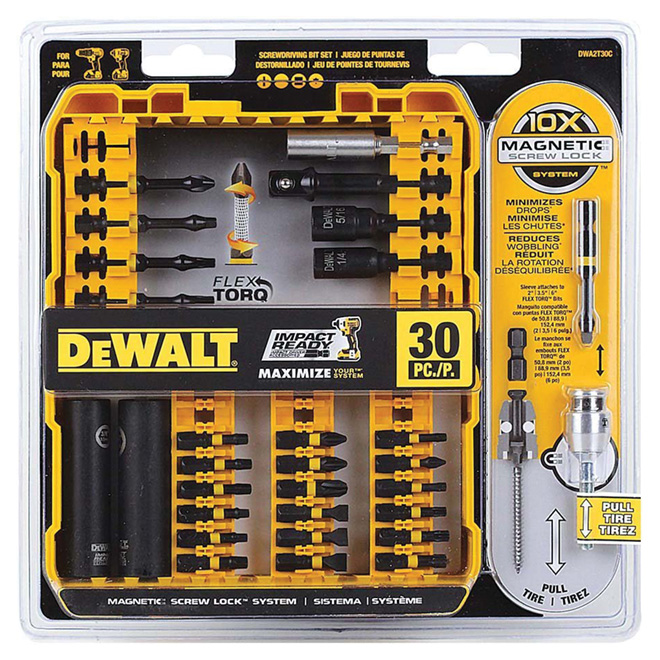 DeWalt Impact Ready Flex Torq Screwdriver Bit Set - Black Oxide - Hard Protective Case - 20-Pieces