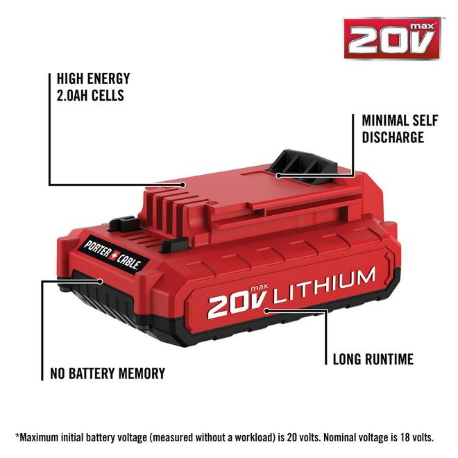 PORTER CABLE Lithium Ion 2.0 Ah Battery PCC682L RONA