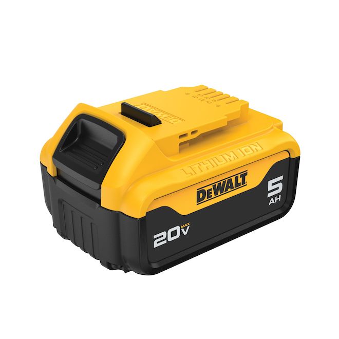 DEWALT 20 V Max Lithium Ion Battery - 5 AH - 3-LED Fuel Gauge - Lightweight