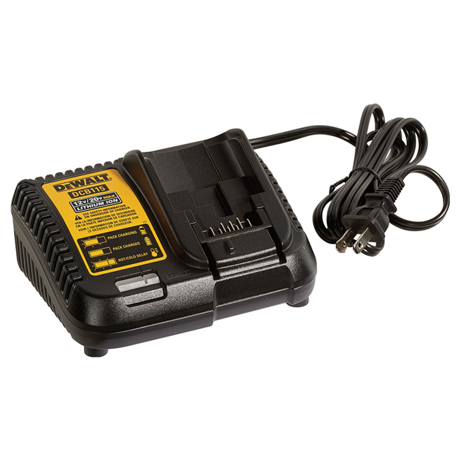 DeWalt Lithium-Ion Power Tool Charger - Charges in 90 Minutes - Yellow LED Indicator - For 12 to 20-Volt Battery