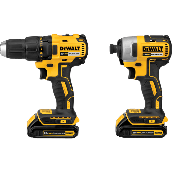 DEWALT 20-volt Max Cordless 2-Tool Combo Kit with Batteries and Charger - Brushless Motor - LED Light - Quick Change