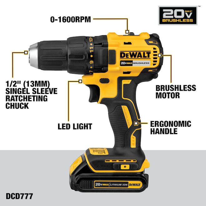 DEWALT 20-volt Max Cordless 2-Tool Combo Kit with Batteries and Charger - Brushless Motor - LED Light - Quick Change