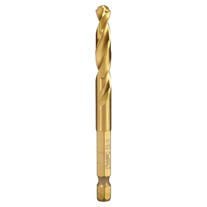 DEWALT Titanium Impact Ready Drill Bit - 9/32-in Dia x 3 1/2-in L - Pilot Point Tip - Hex Shank