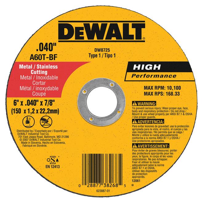 DEWALT 6-in Metal-Cutting Flat Wheel