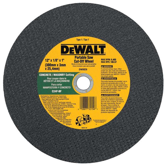 DEWALT 12-in High-Speed Masonry-Cutting Cut-Off Wheel