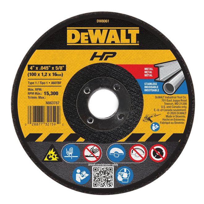 DEWALT Aluminum Oxide 4-in 60 Grinding Wheel