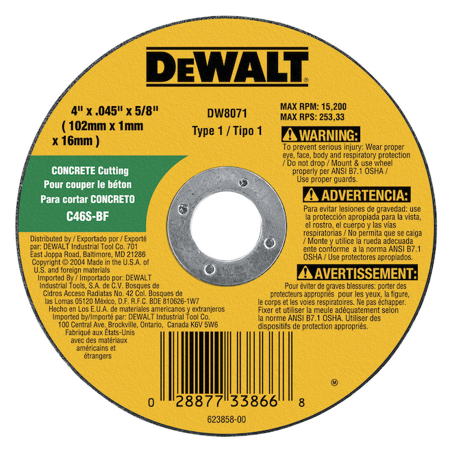 DEWALT 4-in Concrete/Masonry-Cutting Flat Wheel