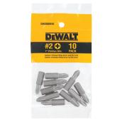 Embout de tournevis cruciforme DEWALT 1 po n° 2 (paquet de 10)