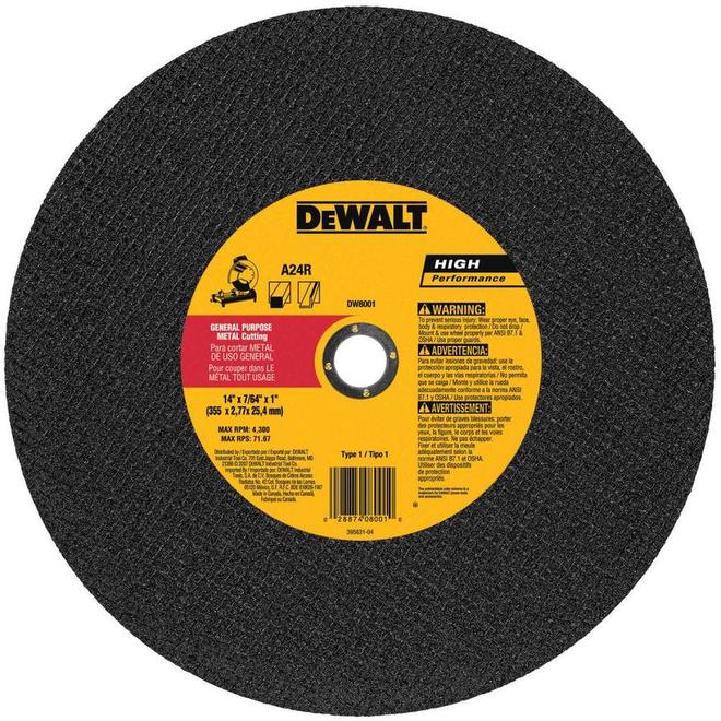 DEWALT 14in Dry Continuous HighPerformance Aluminum Oxide Circular Saw Blade RONA