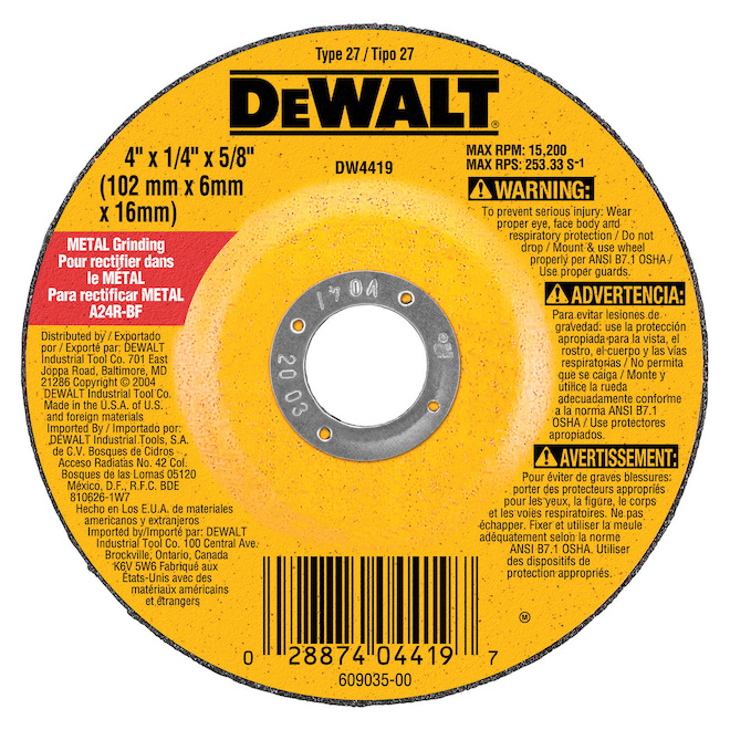 DEWALT 4-in High-Performance Metal Grinding Wheel