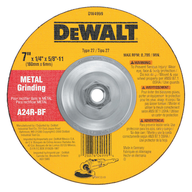 DEWALT 7-in Depressed Center Metal Grinding Wheel
