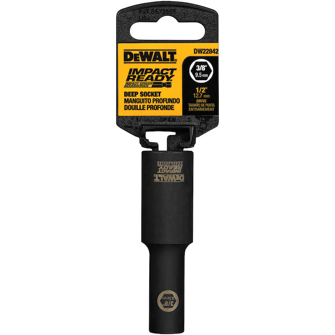 Douille standard DEWALT 6 pans 3/8 po profonde entraînement 1/2 po