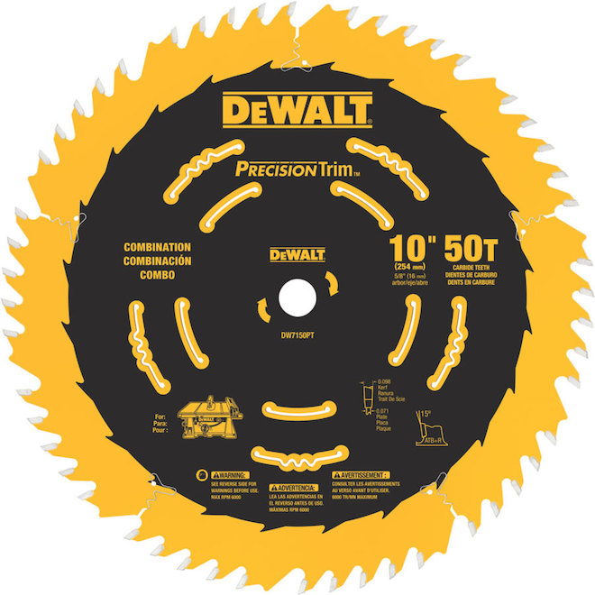 DEWALT Precision Trim 10-in 50-Tooth Combination Circular Saw Blade