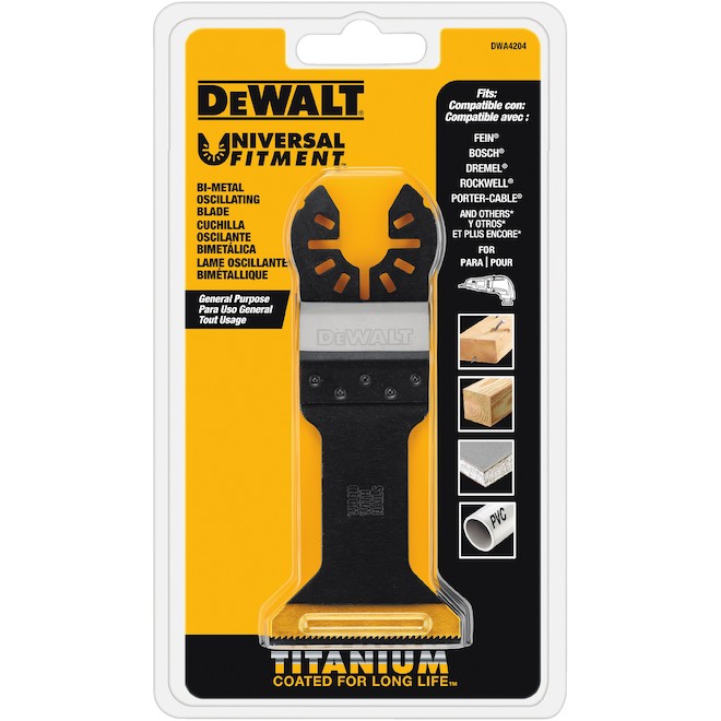 DEWALT Lame oscillante large en titane pour le bois avec clous (DWA4204)