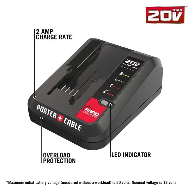 PORTER-CABLE 20-Volt Max Lithium-Ion Charger PCC692L | RONA