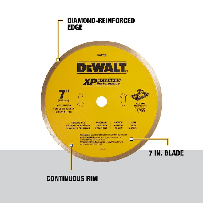 DEWALT XP 7-in Ceramic Tile Wet Diamond Blade