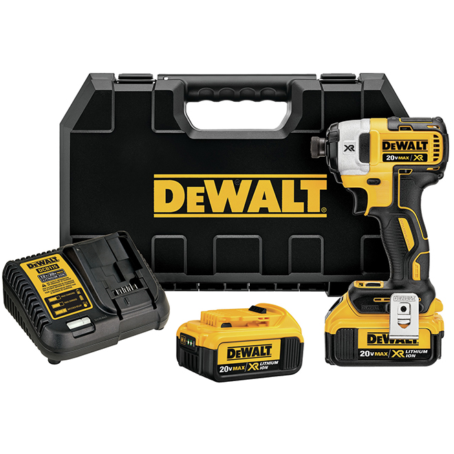 DEWALT XR 20-Volt Max Cordless Impact Driver Kit - Brushless Motor - 3-Speed Settings - Quick Release