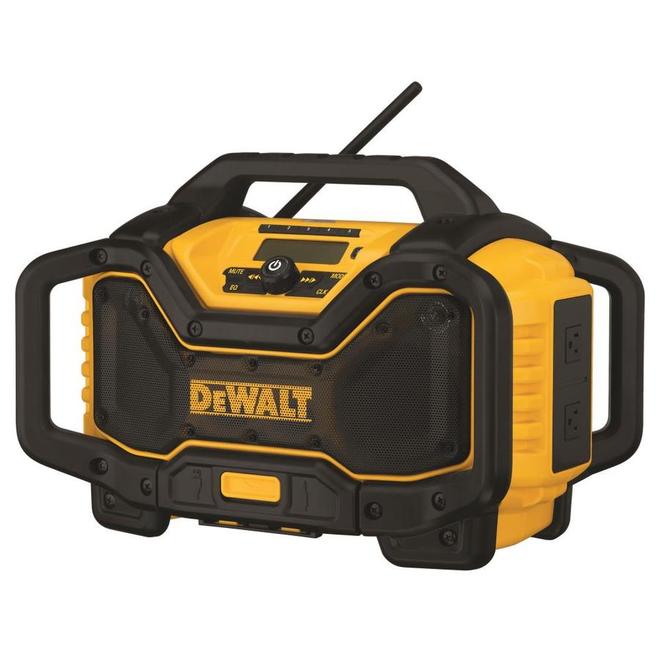 DEWALT Jobsite Radio Charger - Bluetooth-Ready - Aux and 2.1 A USB Charging Ports - 2 AC Power Outlets