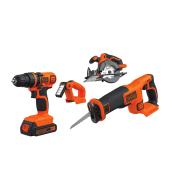 Ensemble 4 outils sans-fil, 2 piles au Lithium