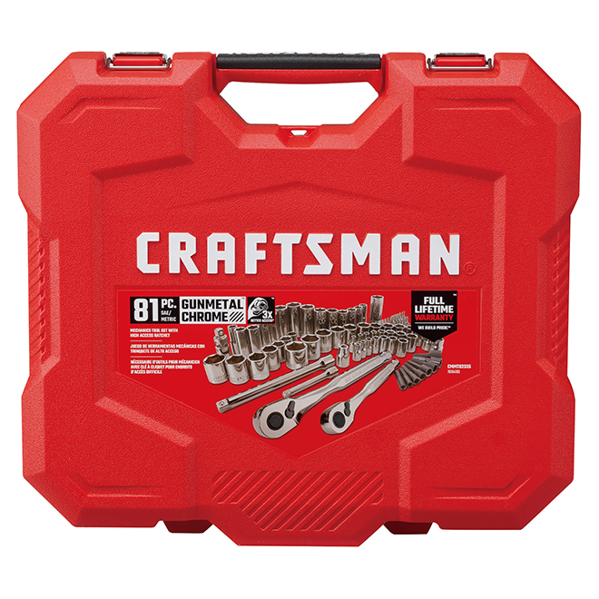 Craftsman Mechanics Tool Set - Steel - 81-Piece